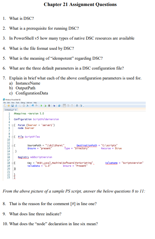 1. What is DSC? Chapter 21 Assignment Questions 2. What is a