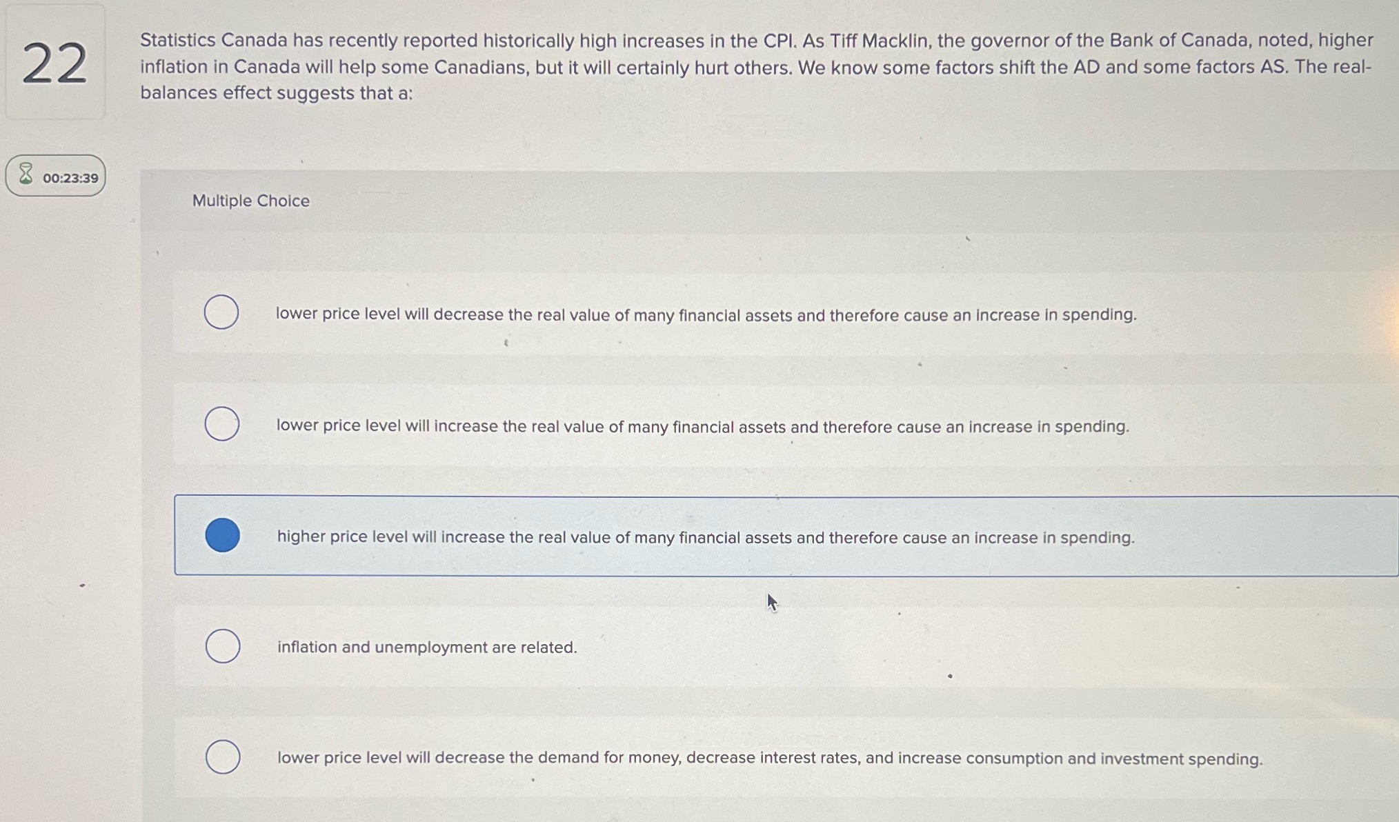 22 Statistics Canada has recently reported historically high increases in the CPI.