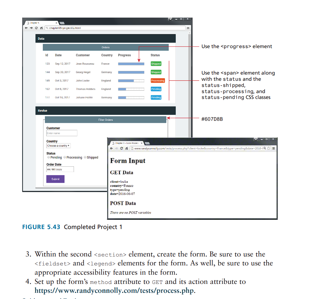ch05-proj1.html and ch05-proj1.css so the page looks similar to that shown in