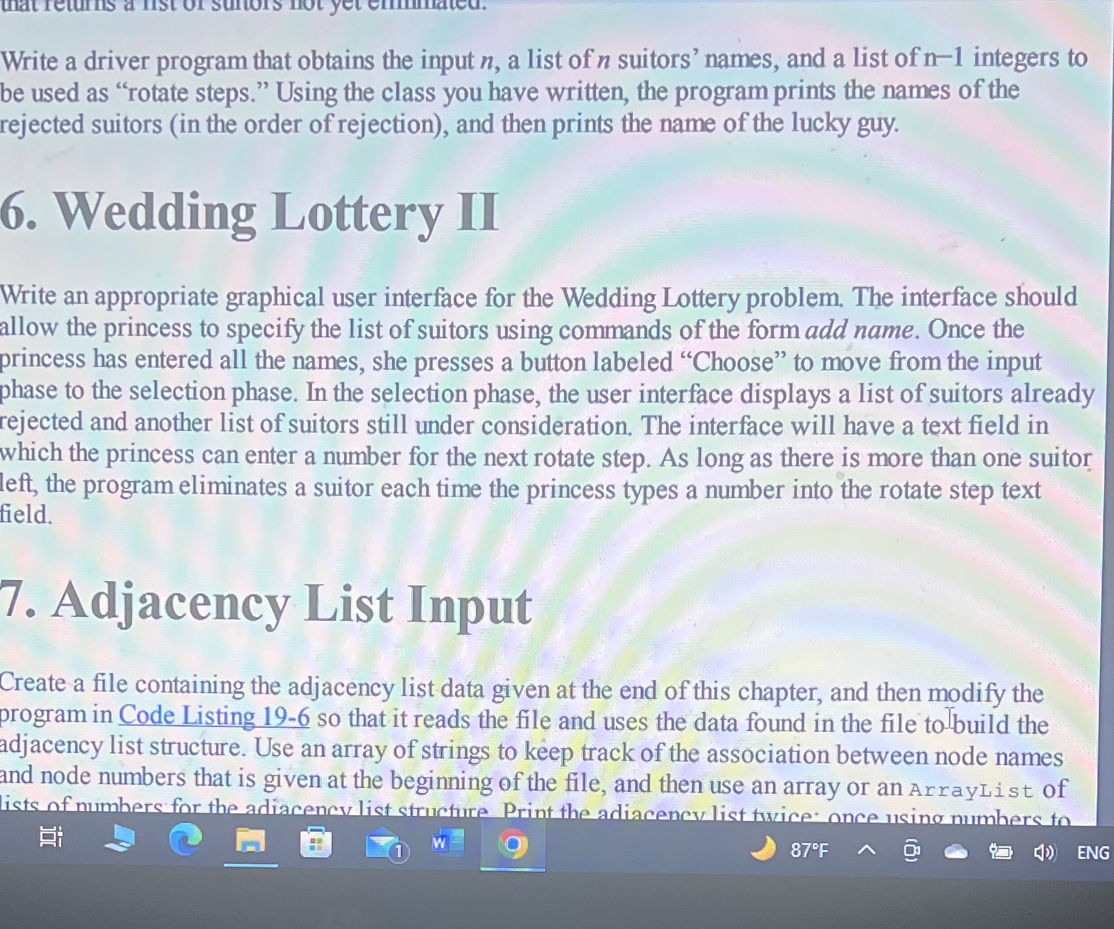 Write a driver program that obtains the input n, a list of