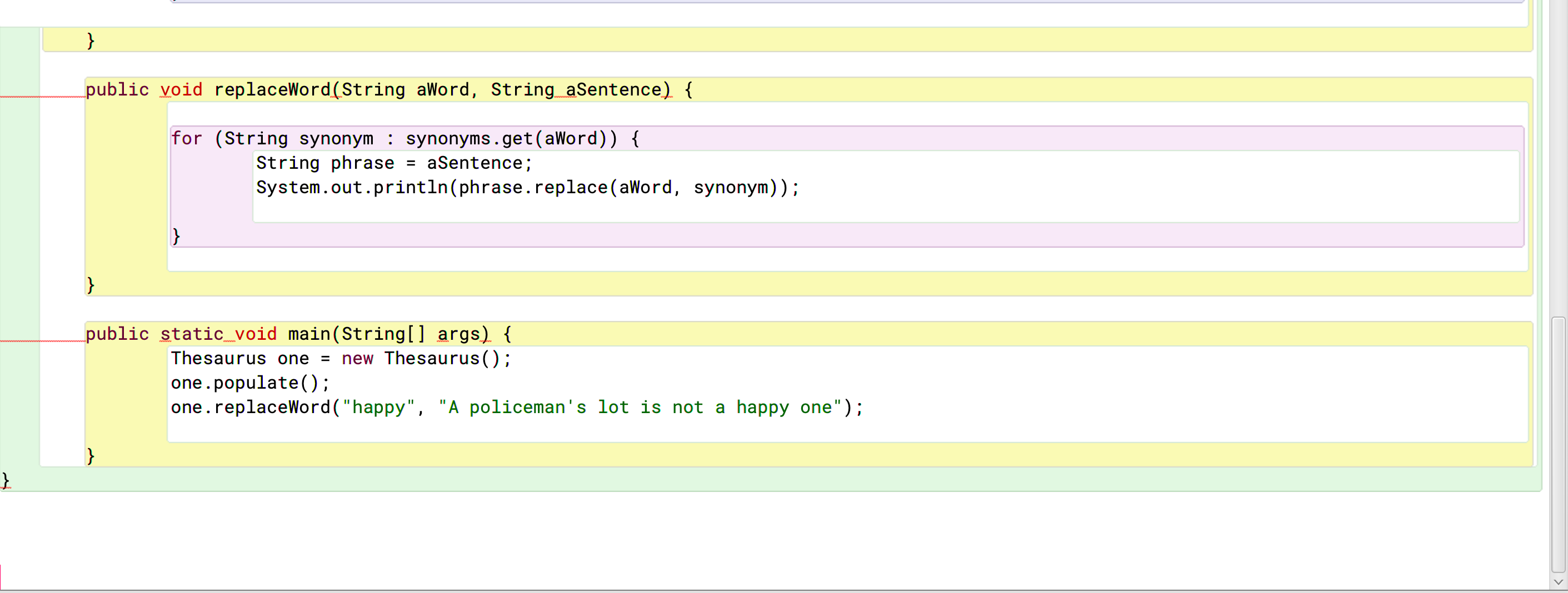 new HashMap (); } /** */ public HashMap getThesaurus() { { return