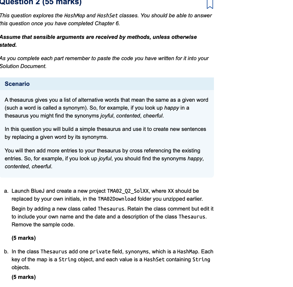 synonyms; /** * */ public void populate() { String key = "happy";