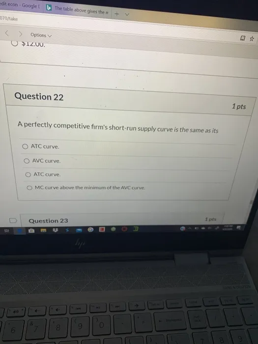 edit econ Google [ The table above gives the m 070/take Options