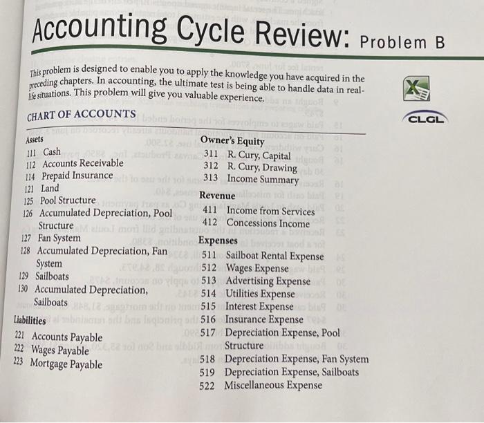 Accounting Cycle Review: Problem B This problem is designed to enable you