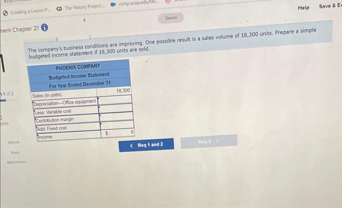 budget. It is based on an expected production and sales volume of