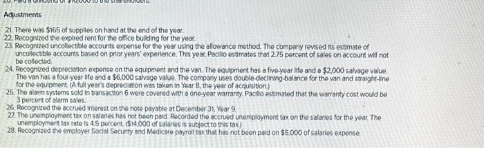 the salaries payable from Year 8. 2. Paid $9,000 on May 2,