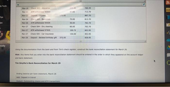 check register in one hand and the recently arrived bank statement in