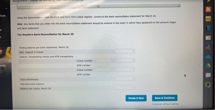 asks for your help in reconciling, or balancing, his checkbook. Being both