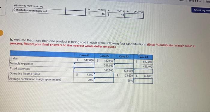 Exit Submit Check my work 4 8 Fill in the missing amounts