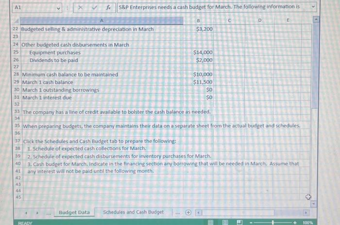 on the Budget Data tab, "-85" was entered, the formula would output