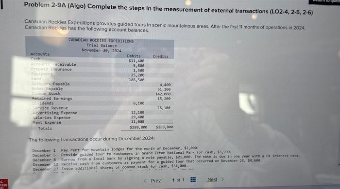 C raw Problem 2-9A (Algo) Complete the steps in the measurement of