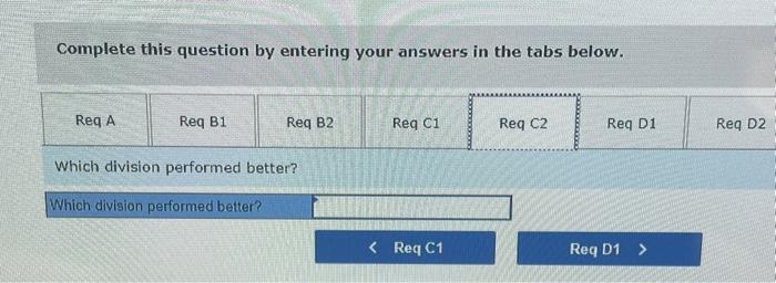 things, ROI in their respective divisions. ROI is based on after-tax divisional