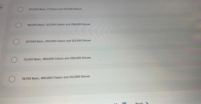 can sell is 720.000 units of Basic, 40.000 of Classic, and 122.500