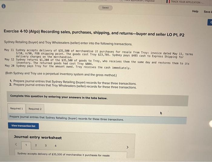 0 Saved tion | Visglobal TRACK YOUR APPLICATION Help Save & Exercise