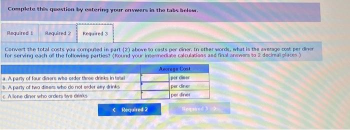 better understand costs at the restaurant and has hired a student intern