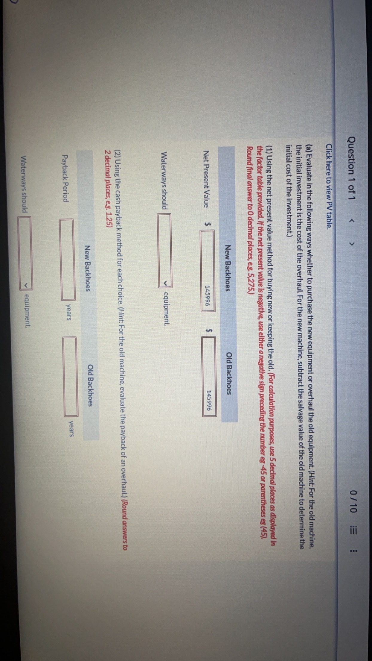 investments. The company chose its discount rate of 8% based on the