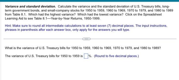 Variance and standard deviation. Calculate the variance and the standard deviation of