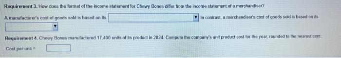 for the year ended December 31, 2024. 2. Prepare an income statement