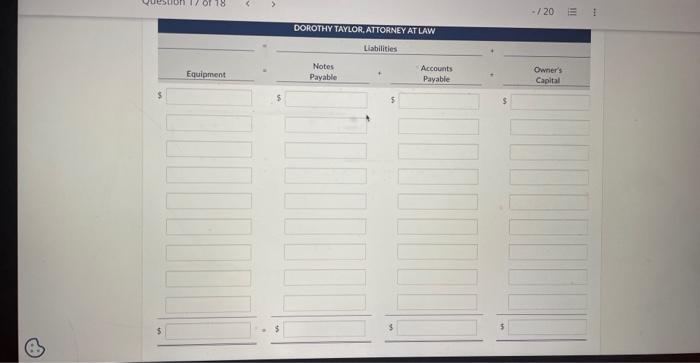 $7.900 cash in the business. 2 Paid $750 for office rent for