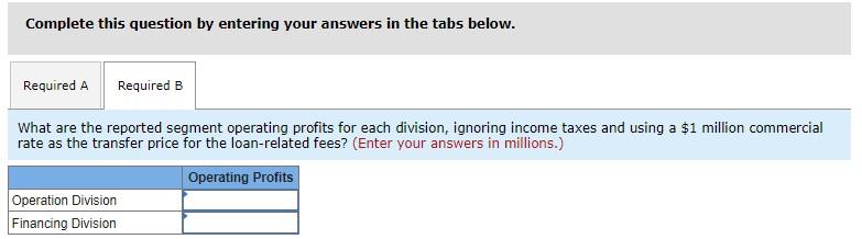 two divisions, Operations and Financing. Operations is responsible for selling Larry's inventory