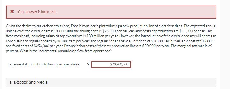* Your answer is incorrect. Given the desire to cut carbon emissions,