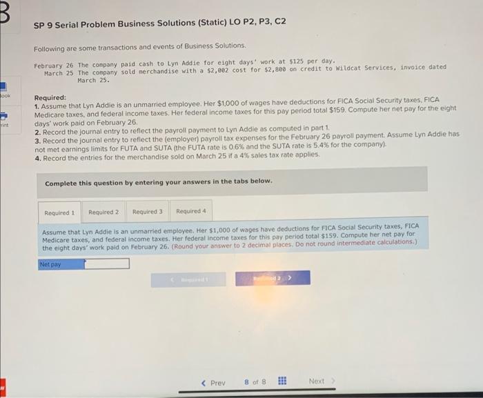 B ook rint SP 9 Serial Problem Business Solutions (Static) LO P2,