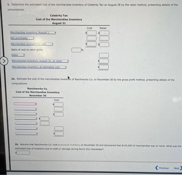 merchandise inventory, purchases, and sales for Celebrity Tan and Ranchworks Co. are