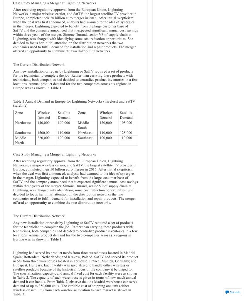 Case Study Managing a Merger at Lightning Networks After receiving regulatory approval