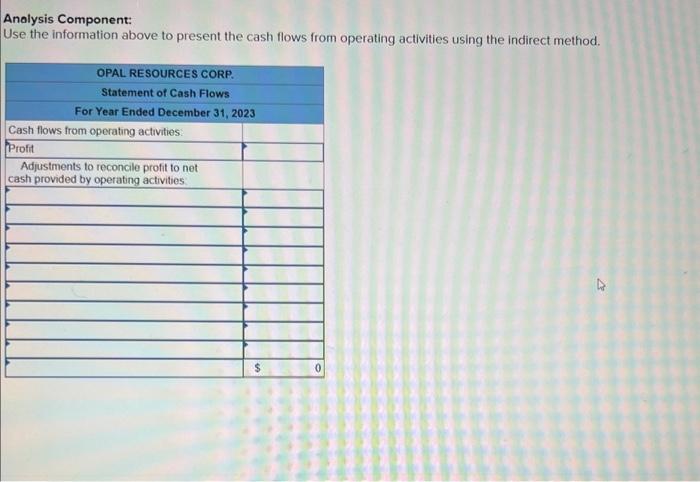using the direct method: (List any deduction in cash and cash outflows