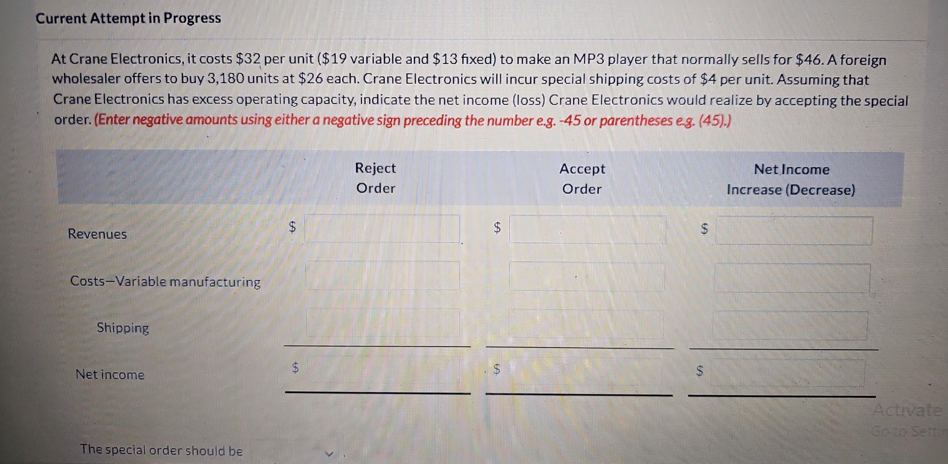 At Crane Electronics, it costs $32 per unit ($19 variable and $13