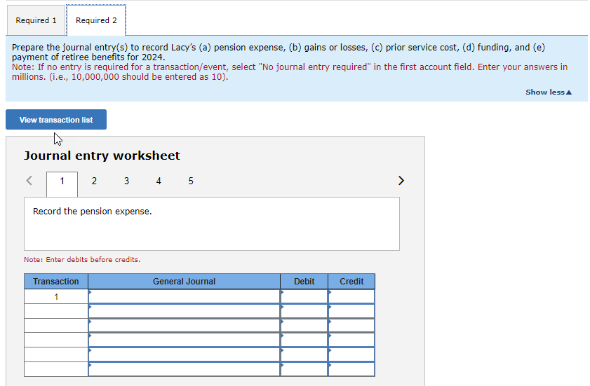 2024, Lacy received the following information: Projected Benefit Obligation Balance, January 1