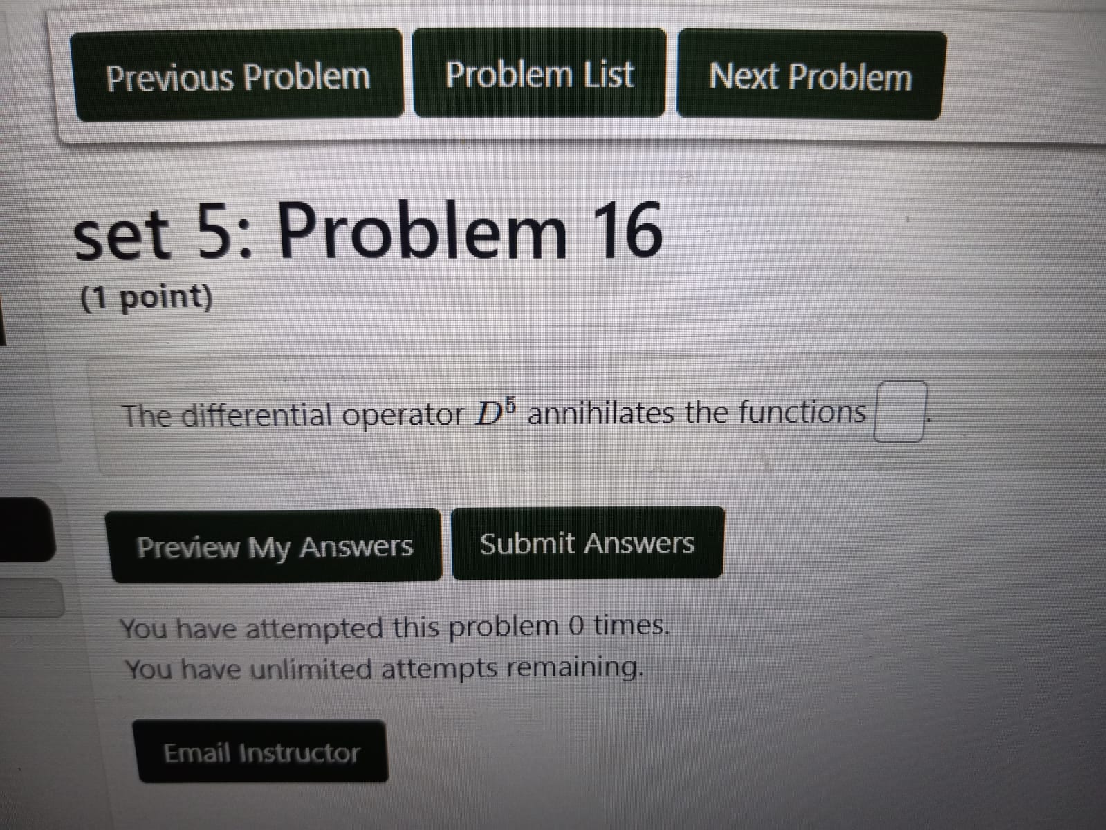 Previous Problem Problem List Next Problem set 5: Problem 16 (1 point)