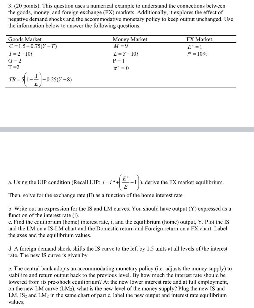 3. (20 points). This question uses a numerical example to understand the
