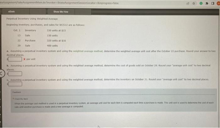 keAssignment/takeAssignmentMain.doFinvoker-&takeAssignmentSessionLocator &inprogress=false eBook Show Me How Perpetual Inventory Using Weighted Average Beginning