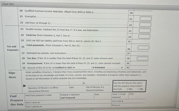 K-1 for Marcus White. The trust is not subject to the AMT.
