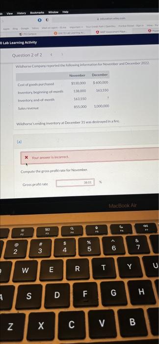 View History Bookmarks Window Help adicationley.com 0 Lab Learning Activity Question 2