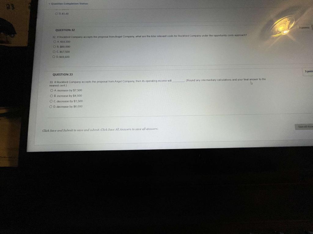 through 33. Rockford Company manufactures part for use in its production of