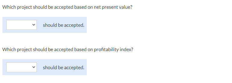 capital expenditure proposals. Project A will cost $435,000, has an expected useful