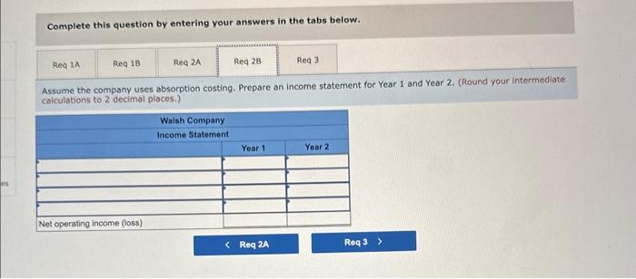 overhead Variable selling and administrative Fixed costs per year: Fixed manufacturing overhead