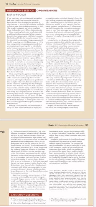 INTERACTIVE SESSION ORGANIZATIONS Look to the Cloud CASE STUDY QUESTIONS