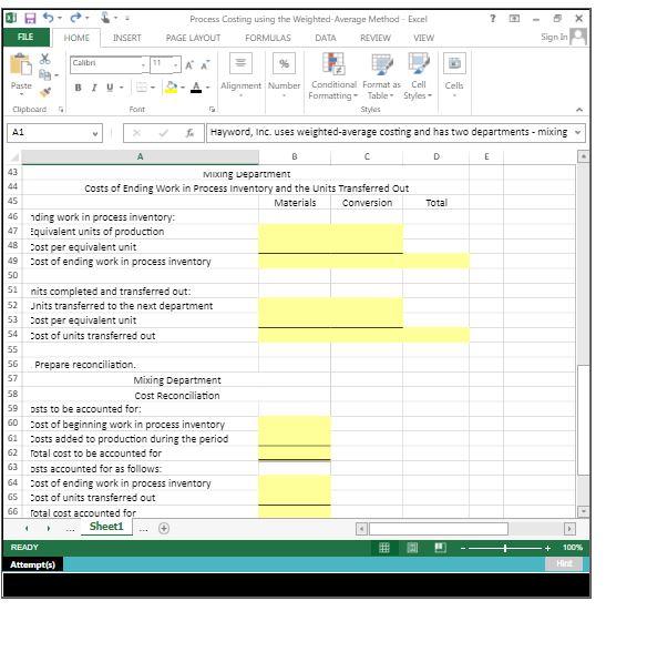 per equivalent unit using the weighted average method. 3. Assign costs to