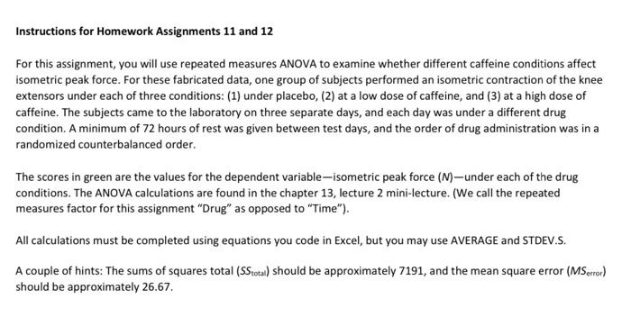 Instructions for Homework Assignments 11 and 12 For this assignment, you will