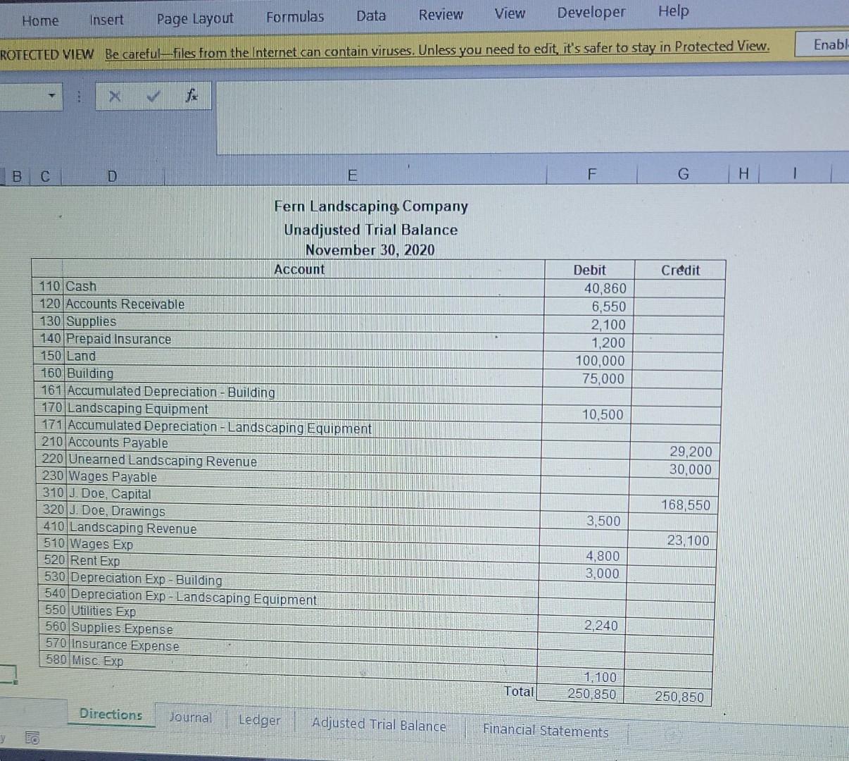 complete the required accounting activities and rename it to begin with your