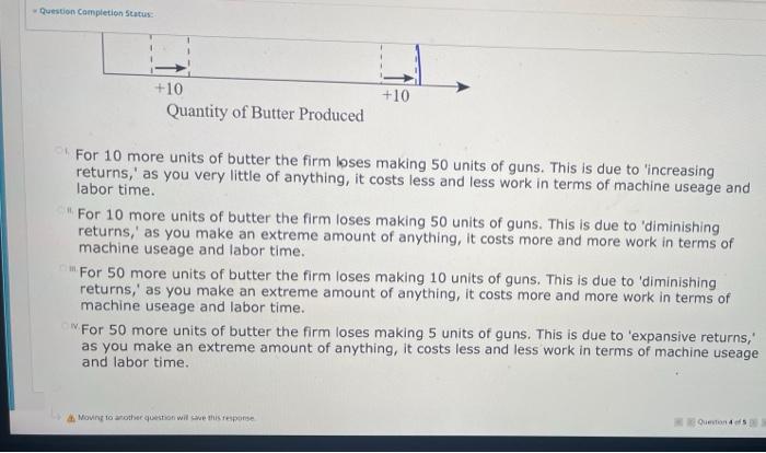 and why? Quantity of Guns Produced 50 B D Question Completion Status: