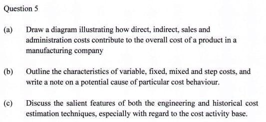 Question 5 (a) Draw a diagram illustrating how direct, indirect, sales and