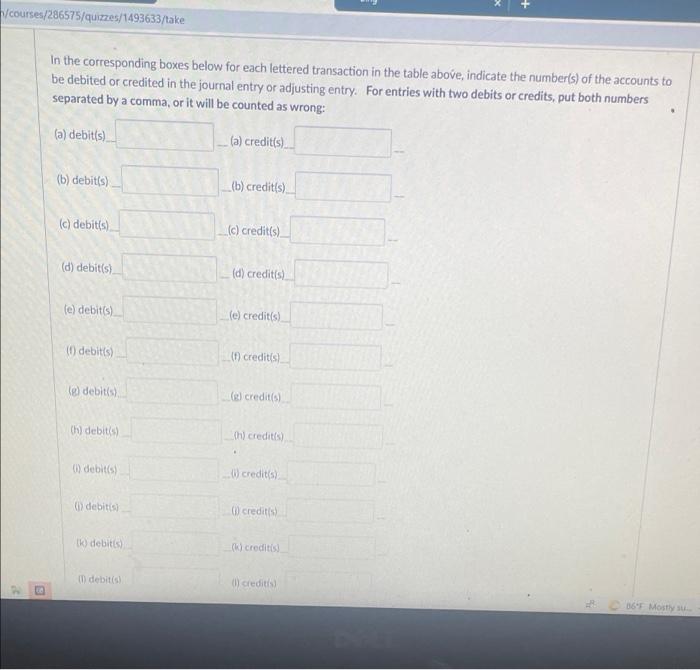 this list of account numbers and titles is a series of transactions.