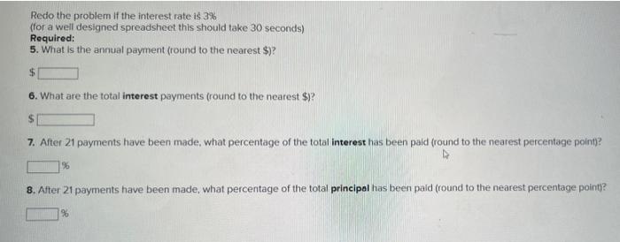 the end of each year, each payment is part principal part Interest)