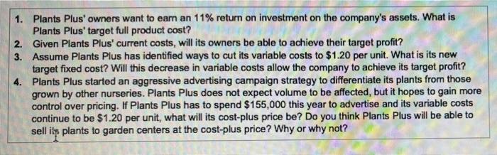 ping container, label, seeding, and labor for each galon-size plant total $1.35
