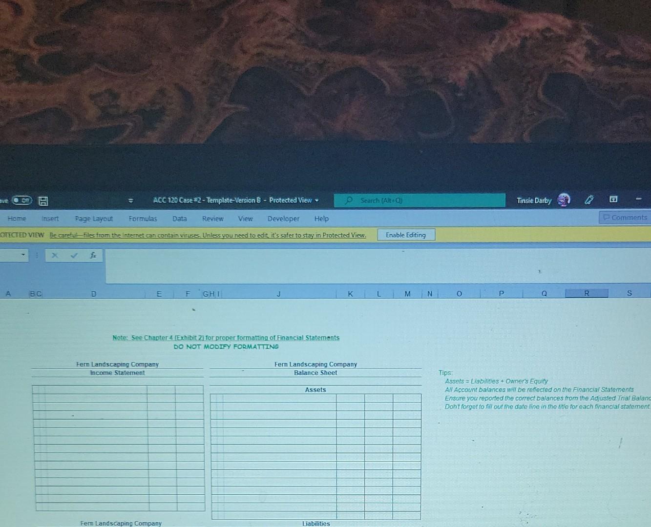 Home Insert Page Layout 1 P ACC 120 Case =2-Template-Version B -