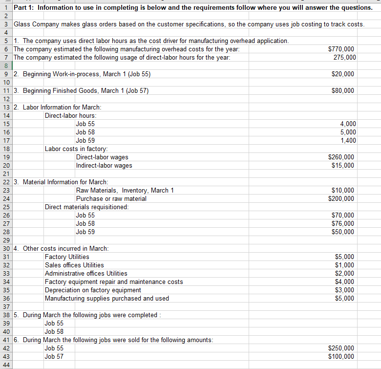 14 Direct-labor hours: 15 16 17 8 9 2. Beginning Work-in-process, March